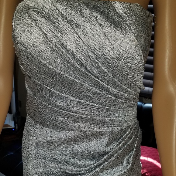 Maggie London Silver Dress, Strapless SIZE 10 - Picture 9 of 10